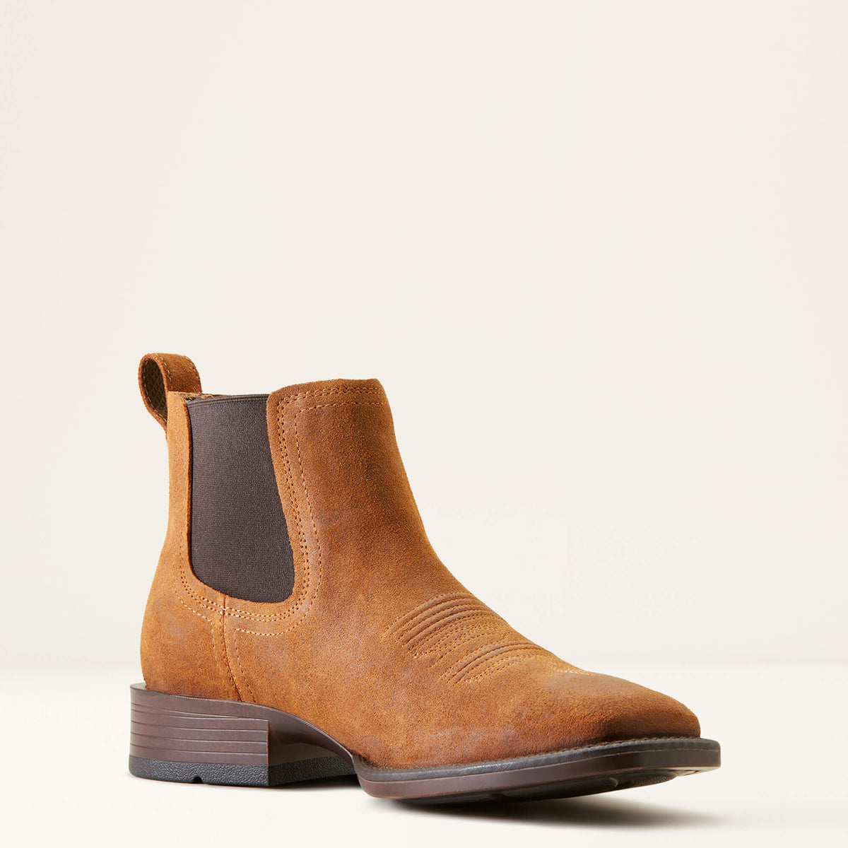 Men's Suede Wide Square Toe Chelsea Boots - Navy