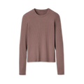 Women's Fitted Long Sleeve Rib Tee - Brown