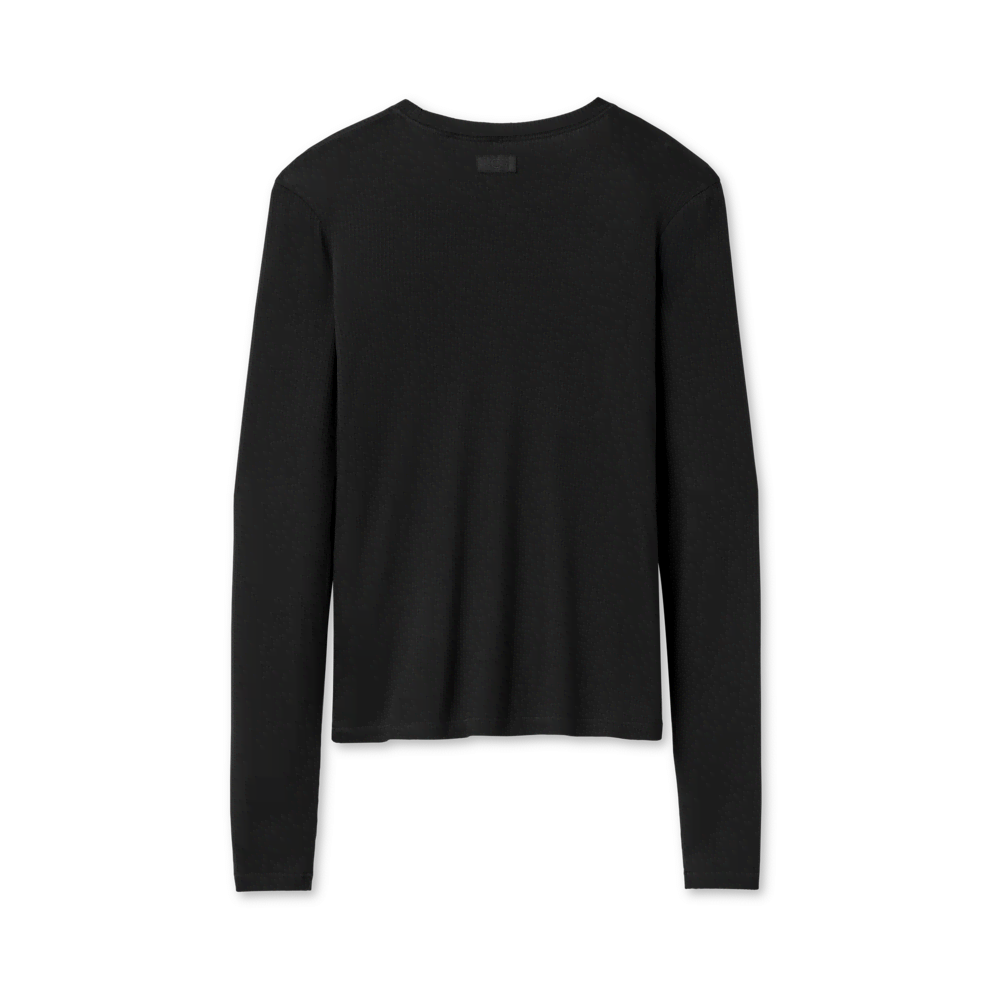 Women's Fitted Long Sleeve Rib Tee - Brown