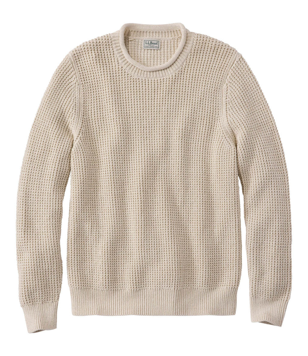 Men's Organic Cotton Waffle Knit Sweater - Indigo