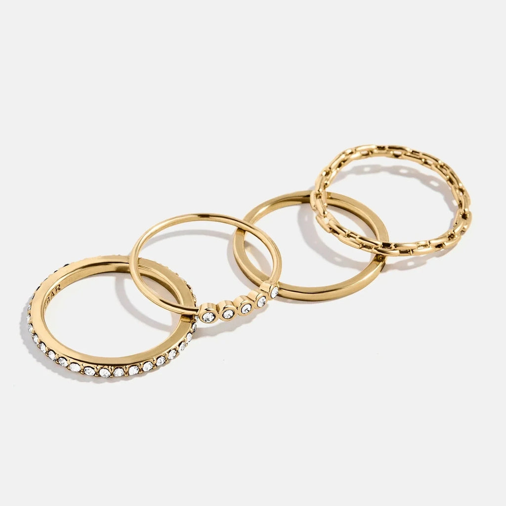 Water-Resistant Gold Tone Ring Set