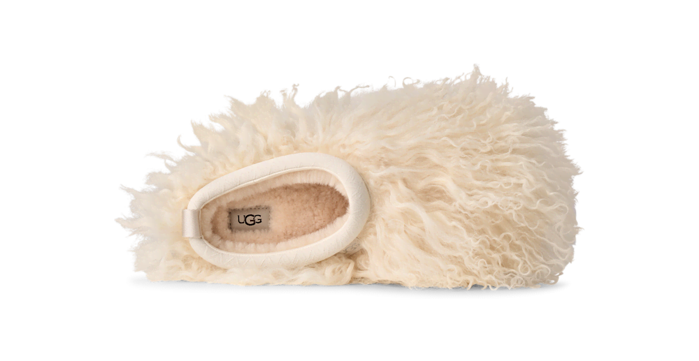 Women's Long Sheepskin Platform Mule - Cream