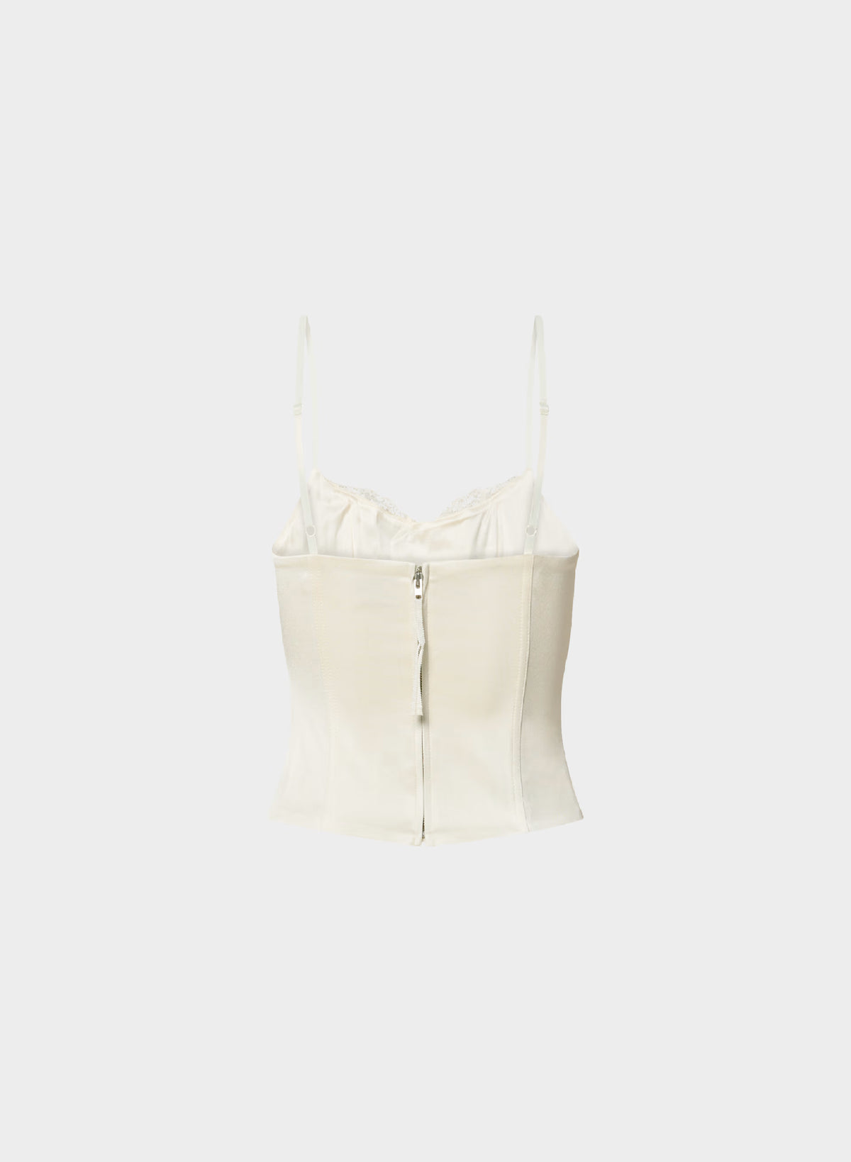 Lace-Trim Stretch Satin Bustier - Plum