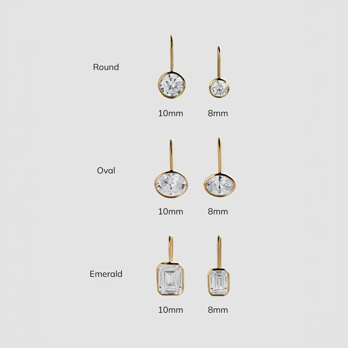 Gold-Plated Oval Crystal Drop Earrings
