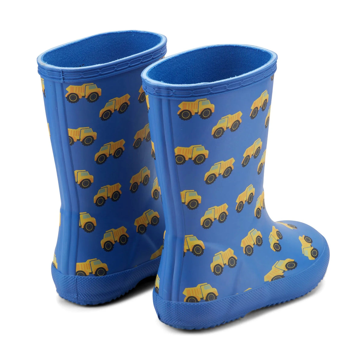 Kids' Rubber Rain Boots - Blue Dump Truck Print