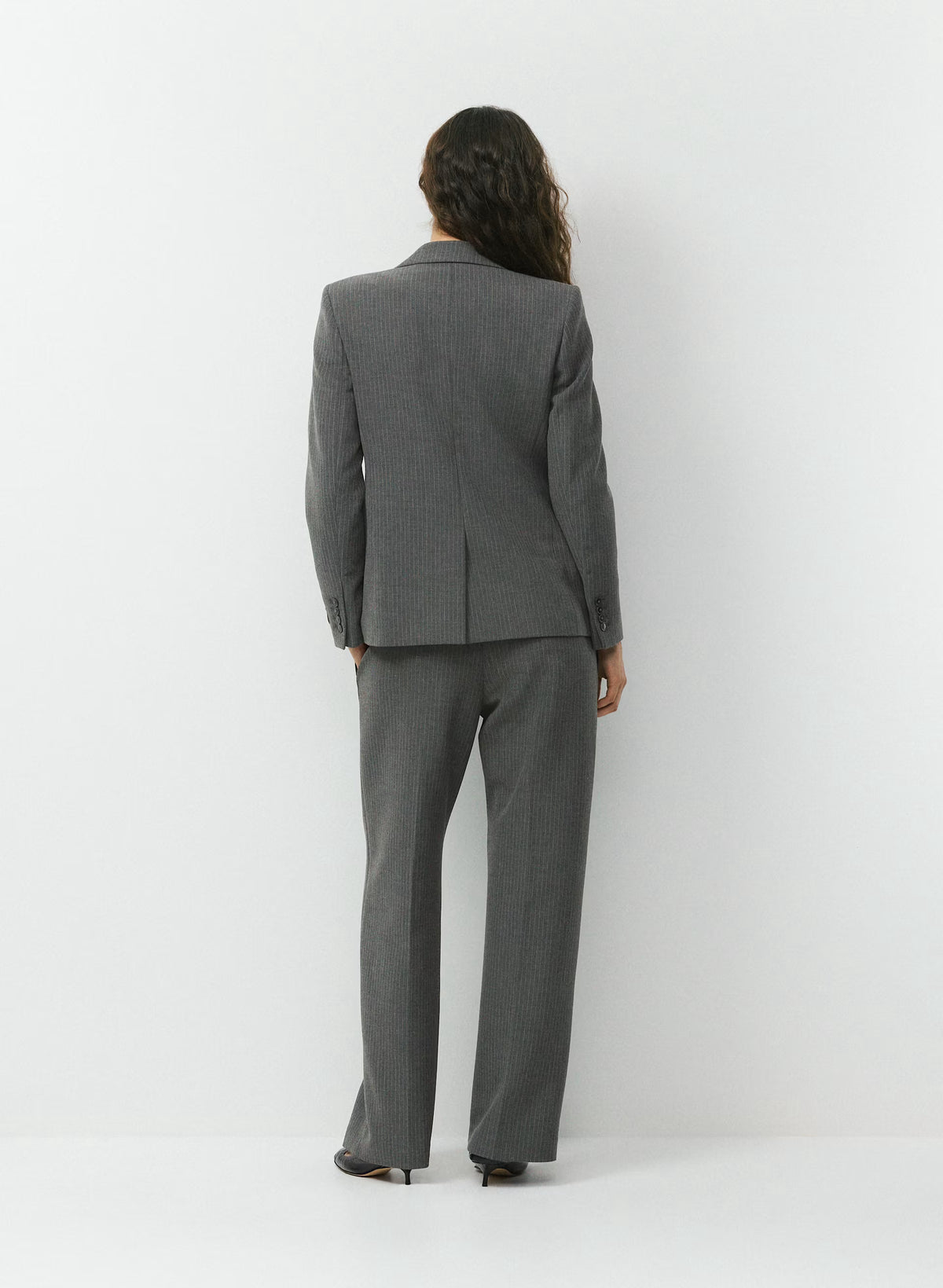 Single-Breasted Stretch Blazer - Check