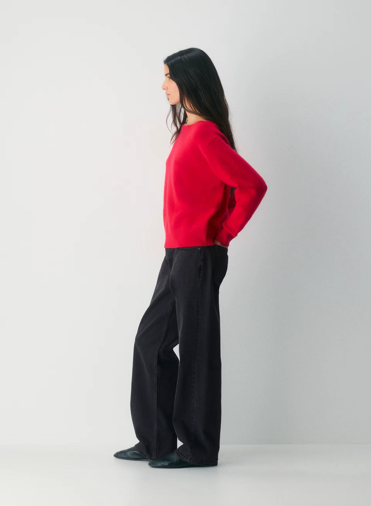 Cashmere Boatneck Sweater - Heather Gray