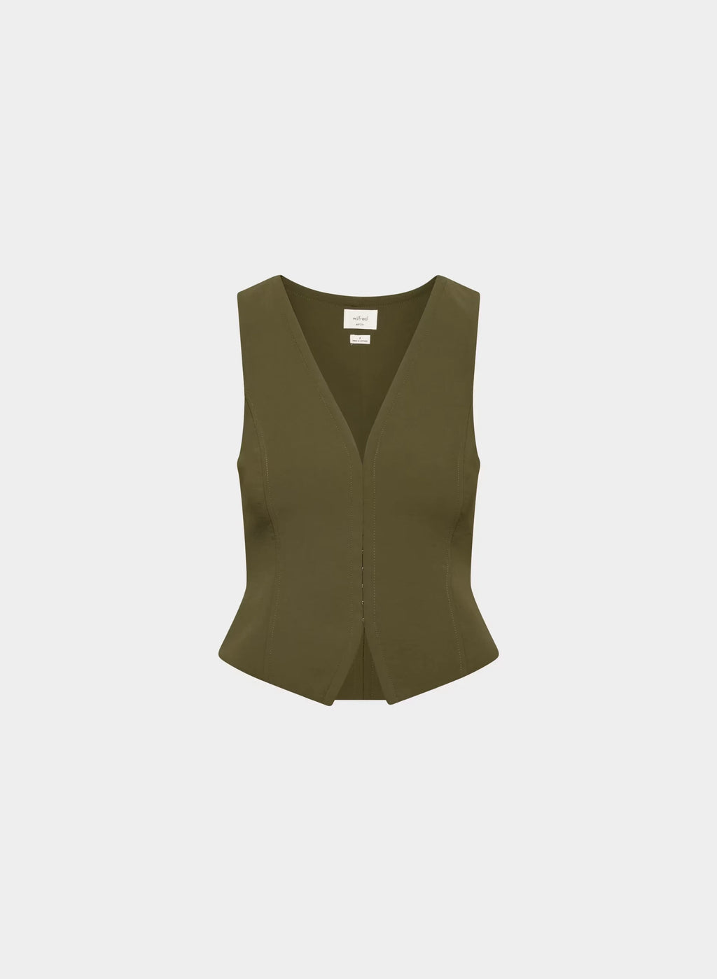 Lined Tailored Suit Vest - Olive