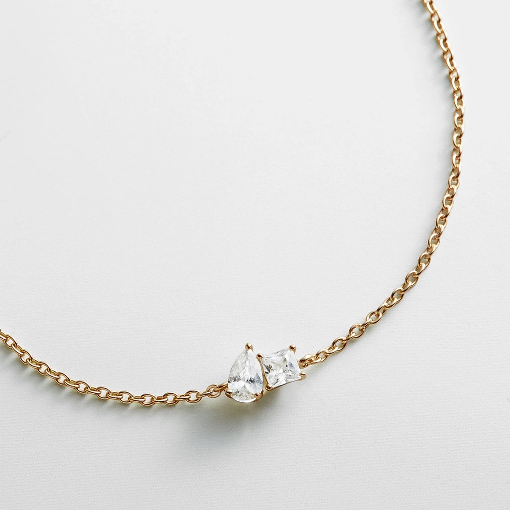 Gold-Plated Two-Stone Crystal Bracelet
