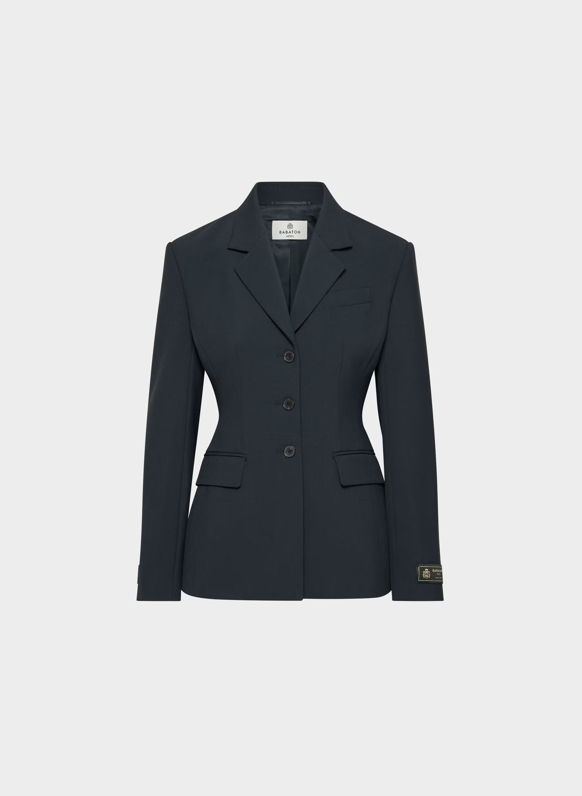 Single-Breasted Stretch Blazer - Brown Check