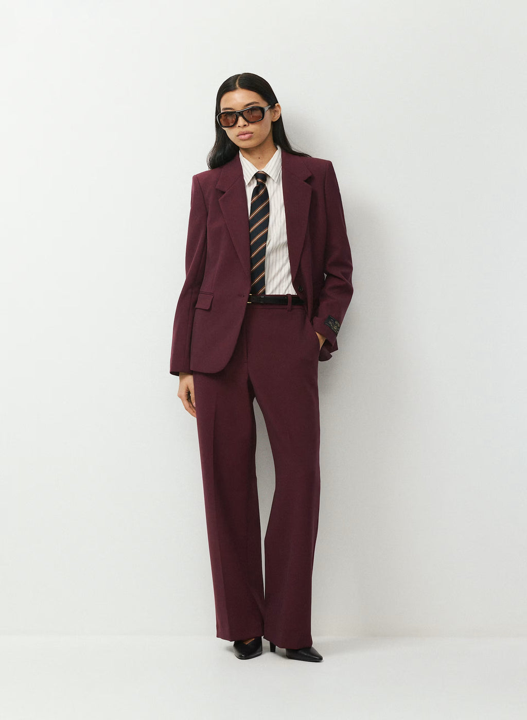 Single-Breasted Stretch Blazer - Check