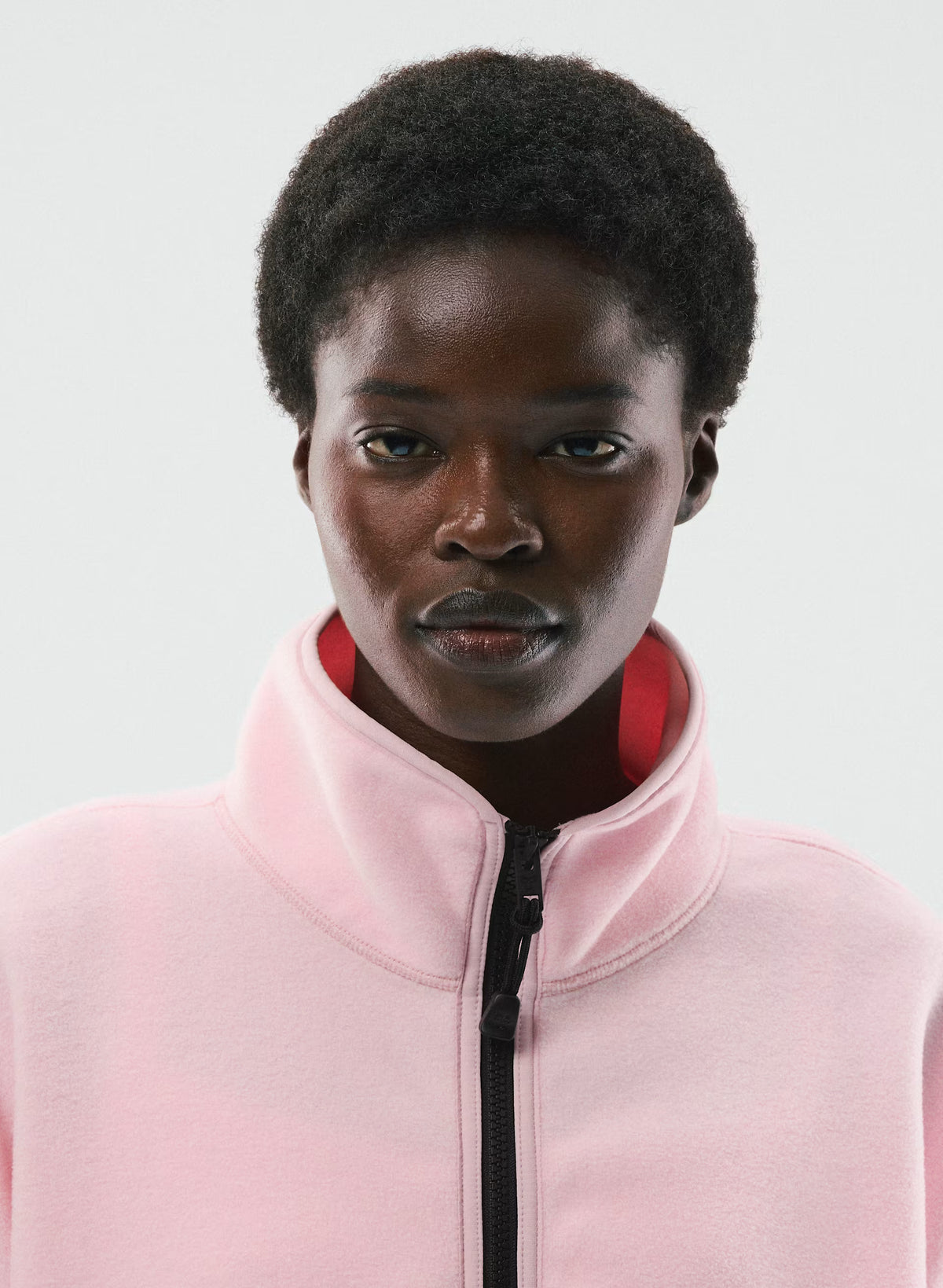 Oversized Half-Zip Microfleece Pullover - Gray