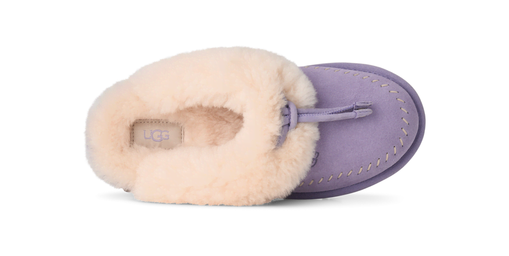 Women's Suede Sheepskin Lined Slippers - Mustard