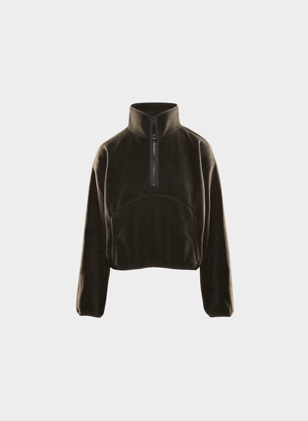 Oversized Half-Zip Microfleece Pullover - Gray
