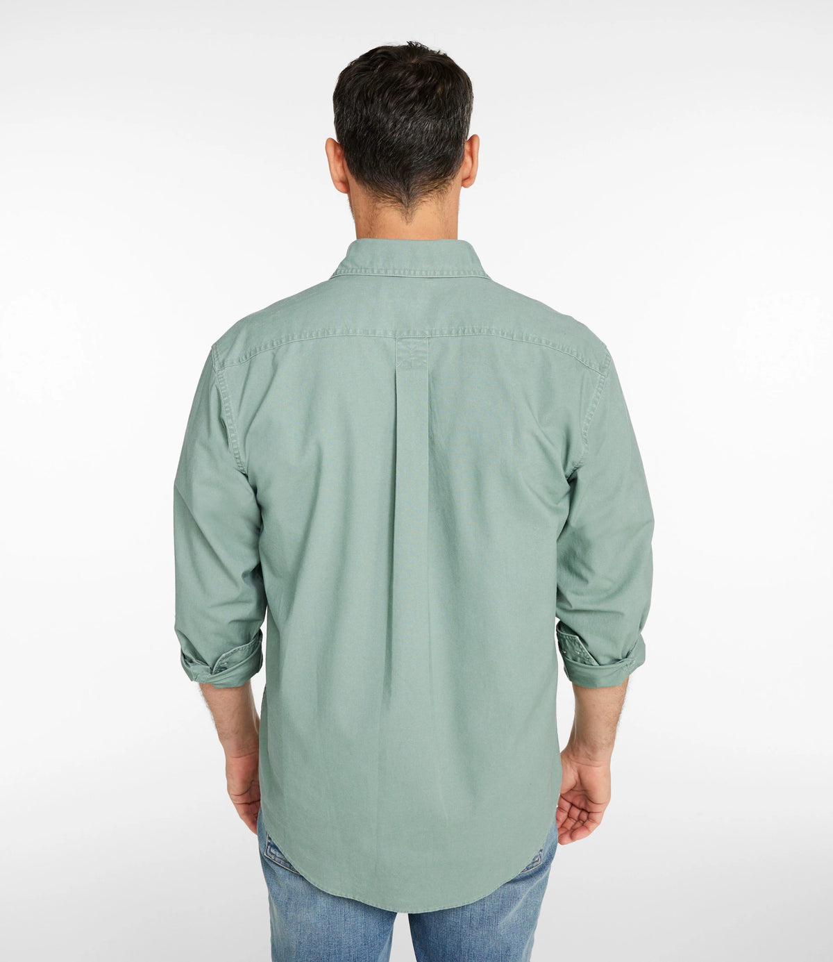 Men's Cotton Canvas Button-Down Shirt - Green
