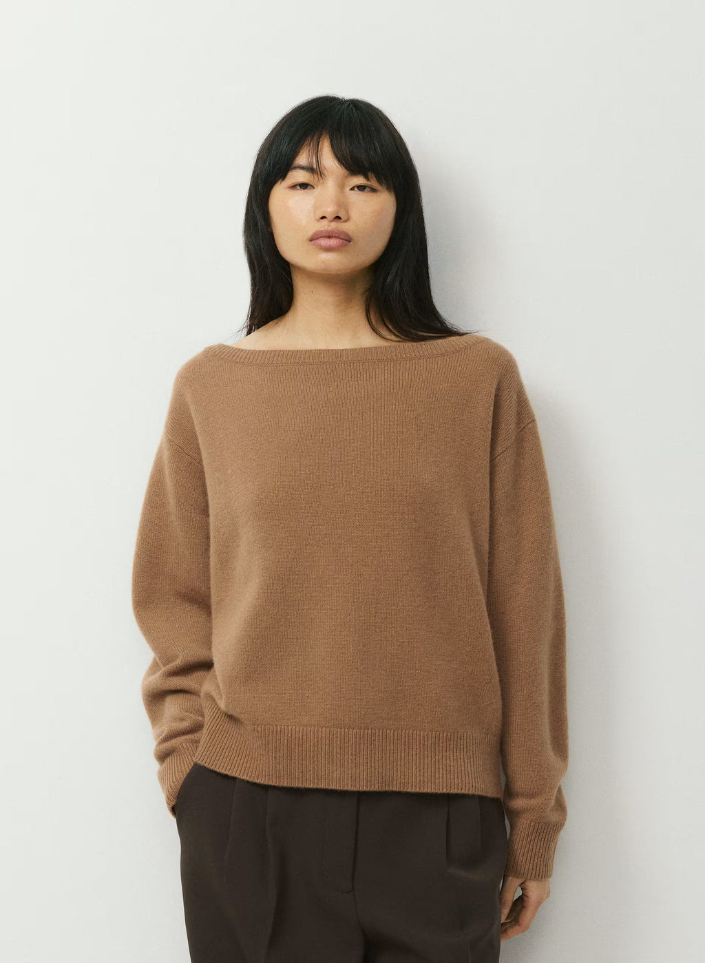 Cashmere Boatneck Sweater - Heather Gray