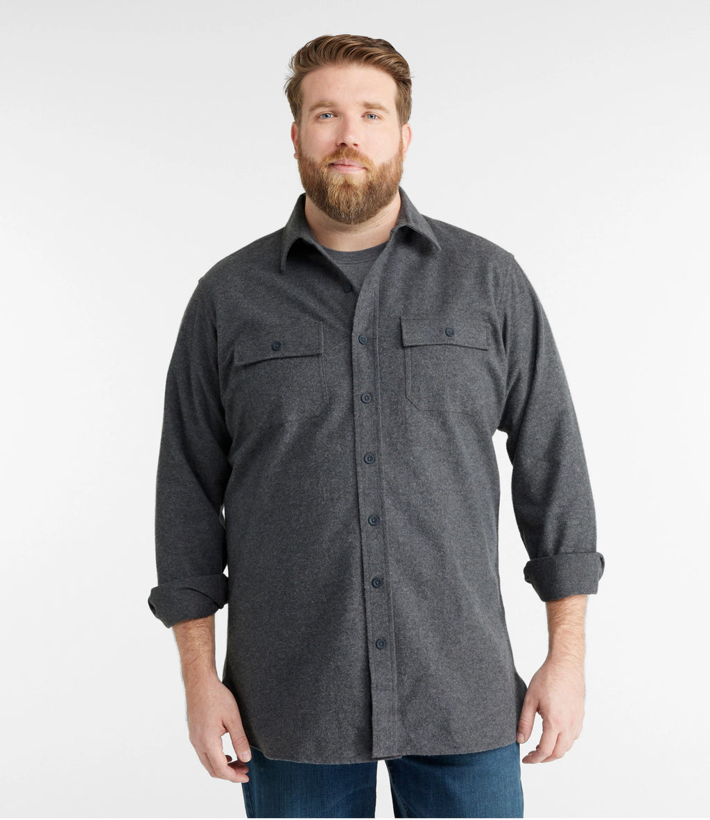 Men's Heavyweight Flannel Button-Up Shirt - Gray