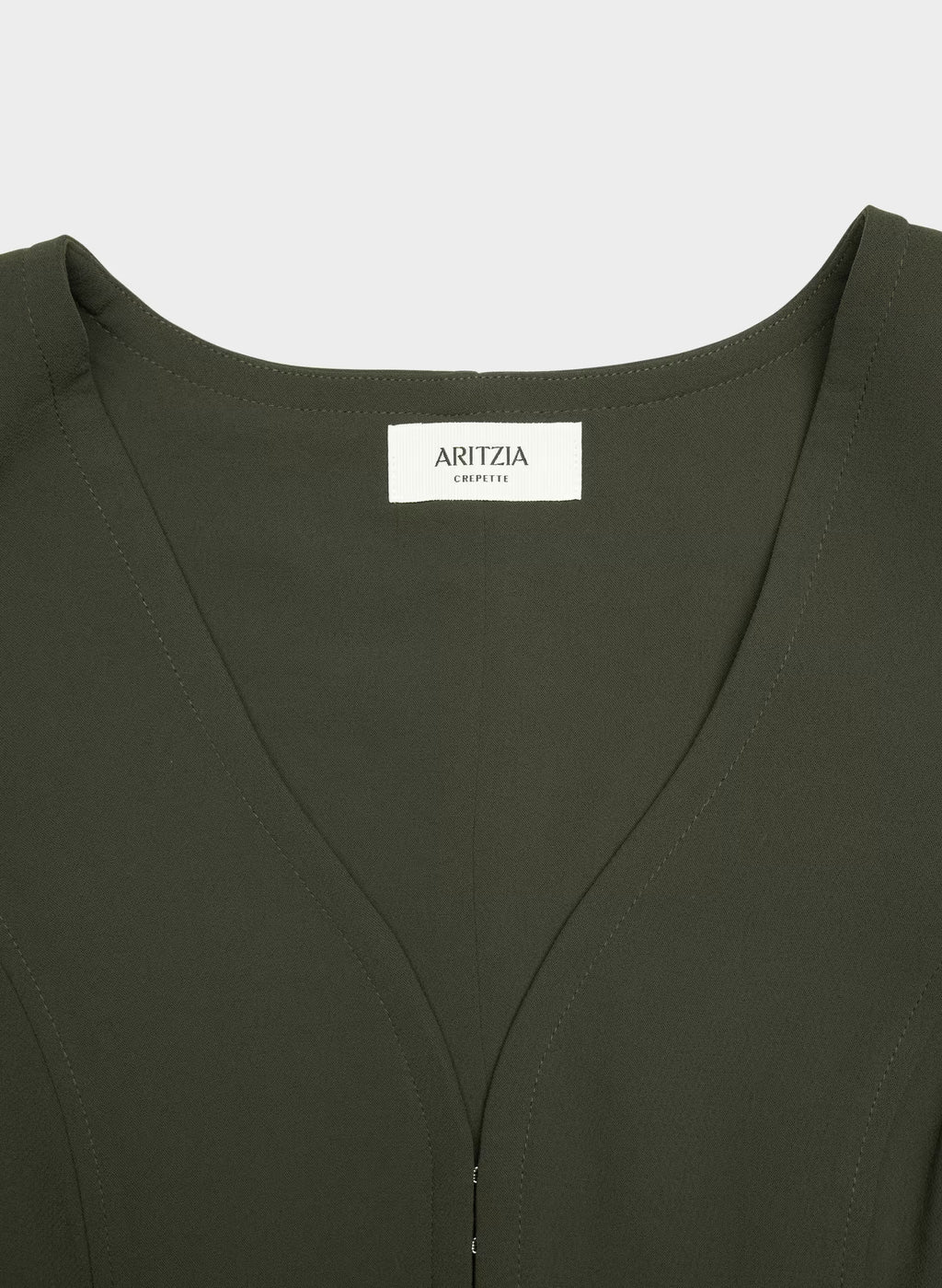Lined Tailored Suit Vest - Olive