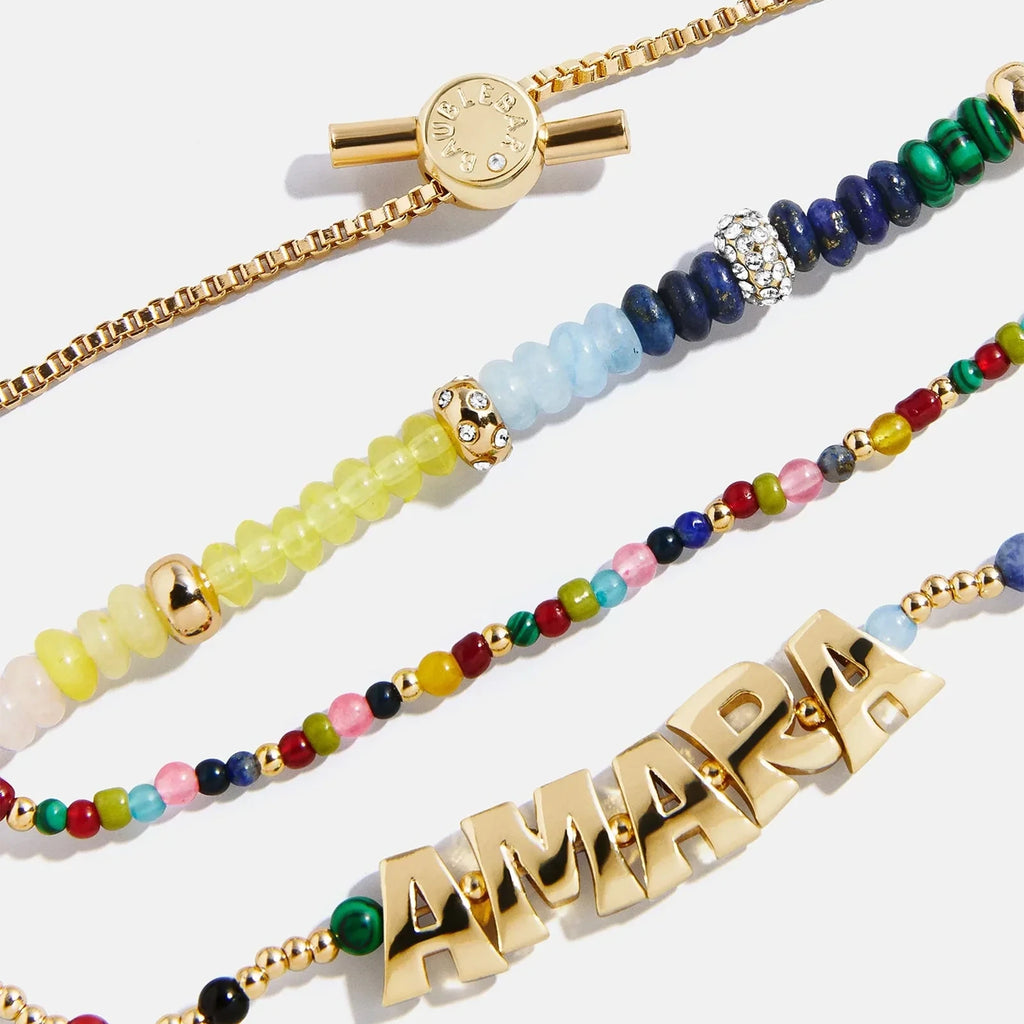 Personalized Three-Strand Beaded Bracelet