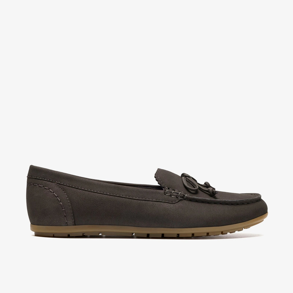 Women's Nubuck Moccasin Loafer - Dark Grey