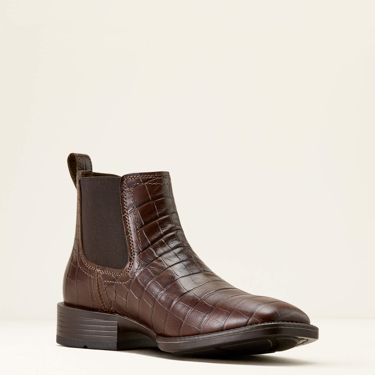 Men's Suede Wide Square Toe Chelsea Boots - Navy