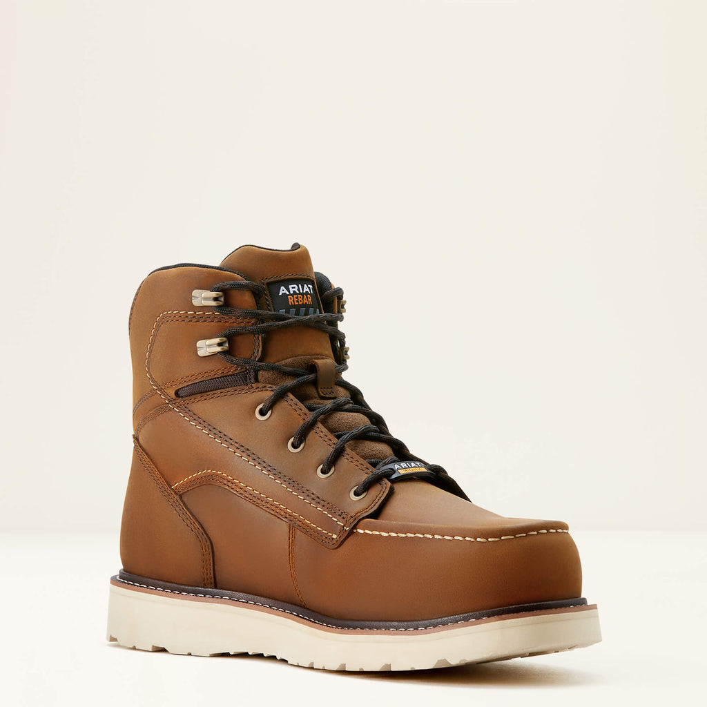 Waterproof Composite Toe Moc Toe Work Boot - Brown