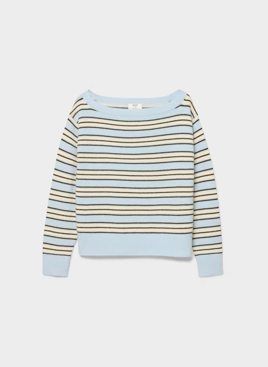Cashmere Boatneck Sweater - Heather Gray