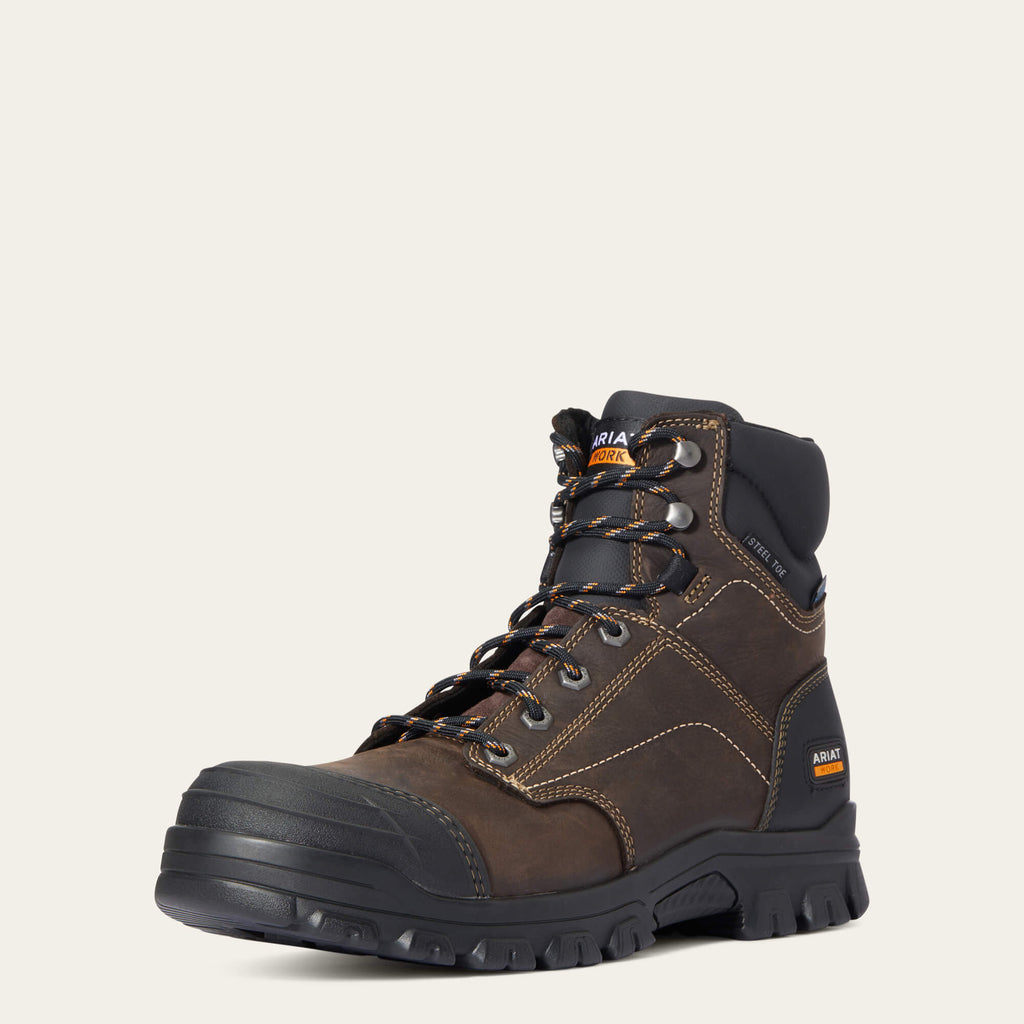 Men's Waterproof Steel Toe Work Boots - Brown