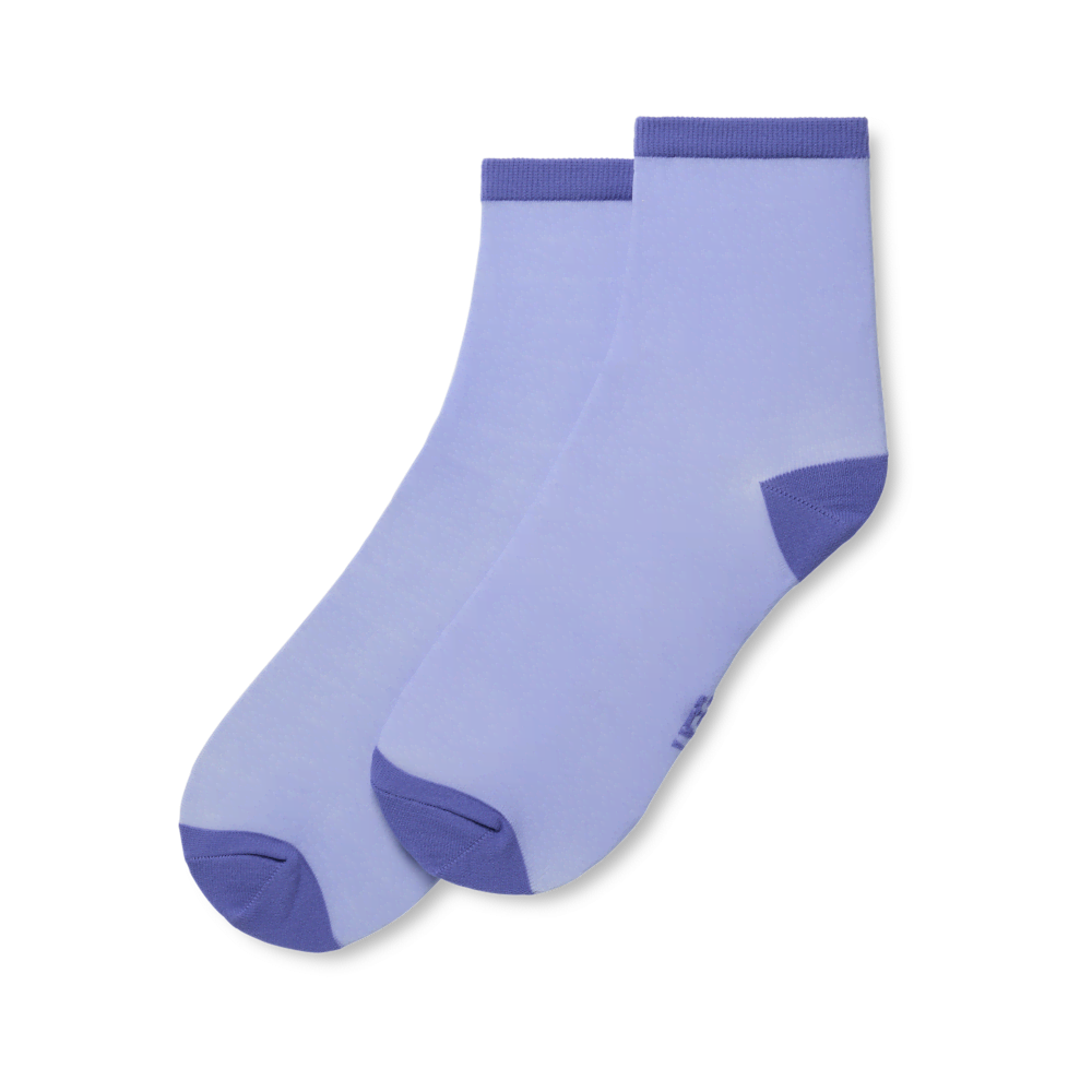 Semi-Sheer Quarter Socks - Red Saffron