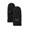 Kids' Chunky Knit Cuff Mittens - Black