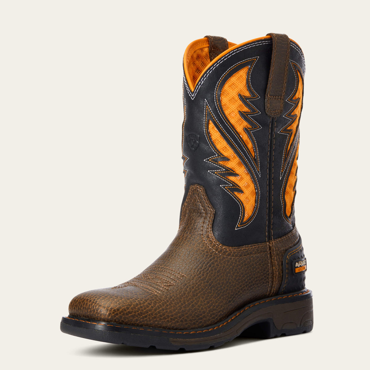 Kids' Ventilated Western Work Boots - Brown