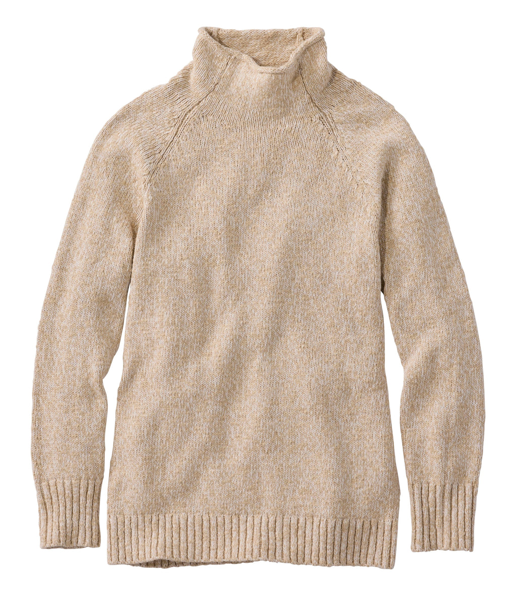 Women's Cotton Funnel Neck Pullover Sweater - Natural