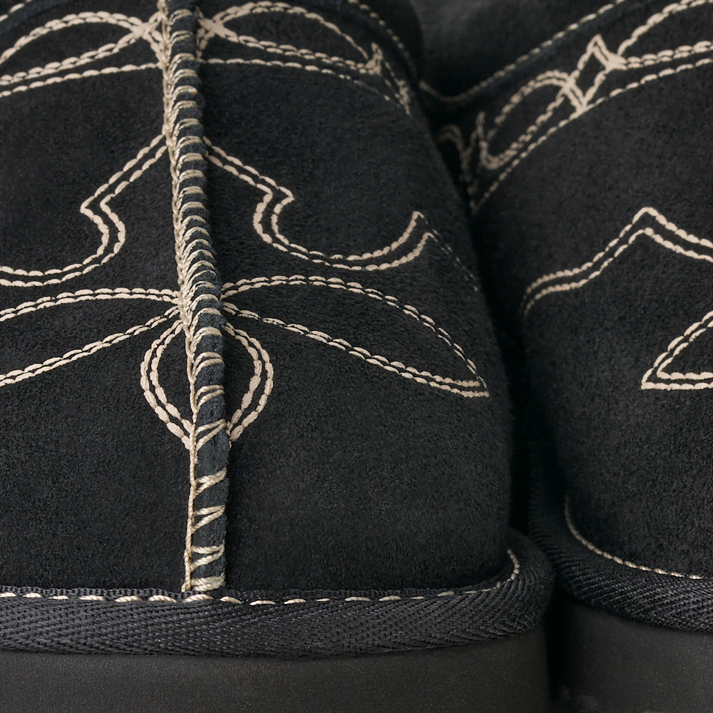 Women's Embroidered Suede Slipper - Burnt Cedar