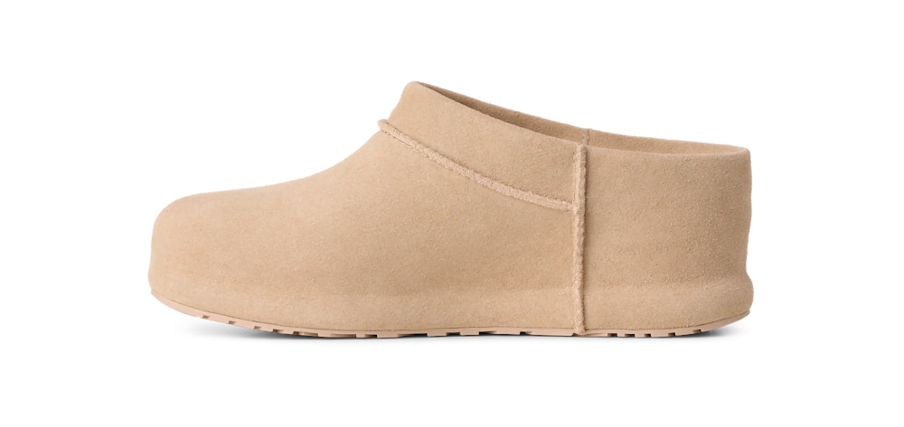 Women's Suede Sheepskin-Lined Clog - Chestnut