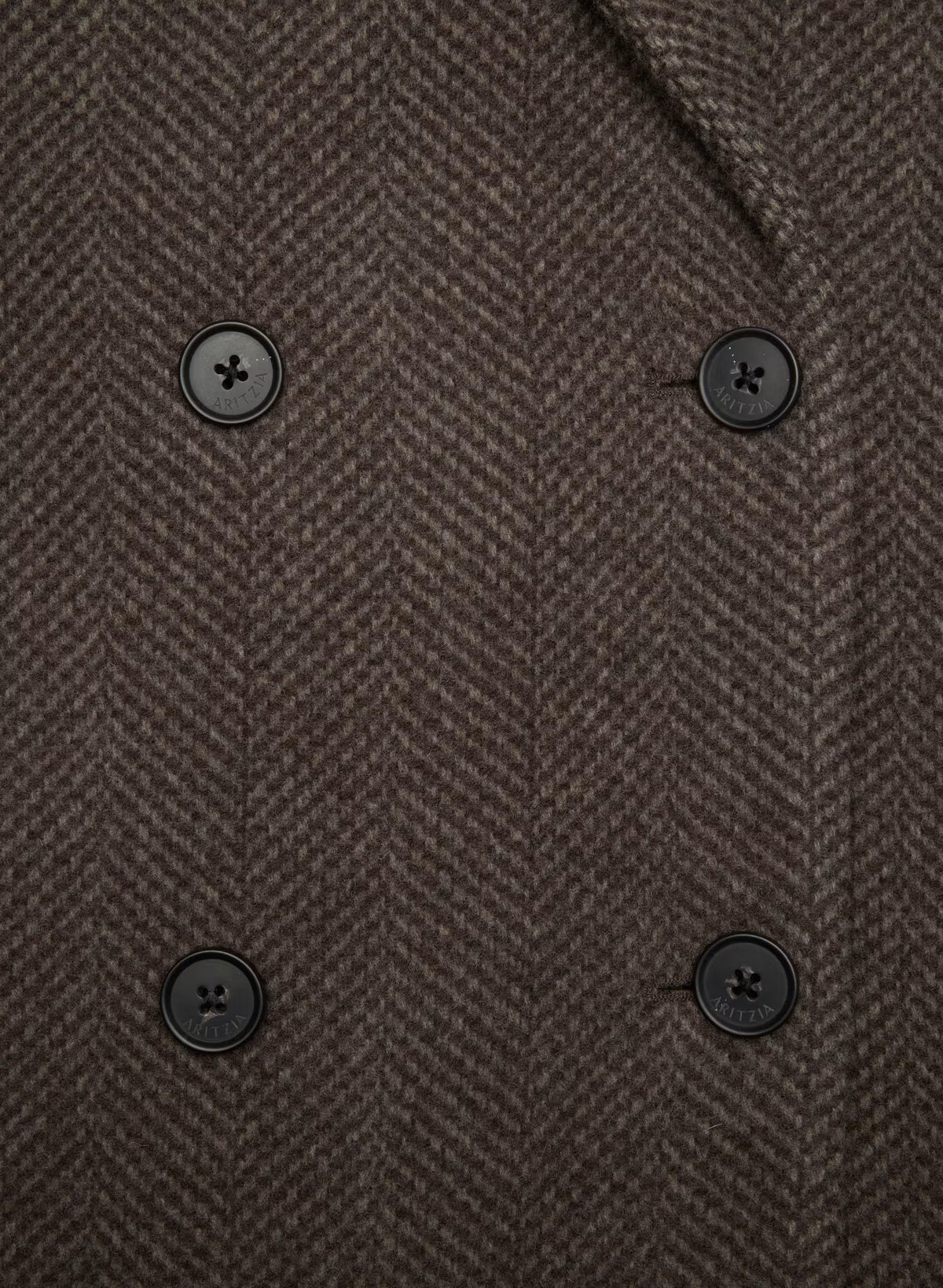 Double-Breasted Wool Cashmere Coat - Herringbone