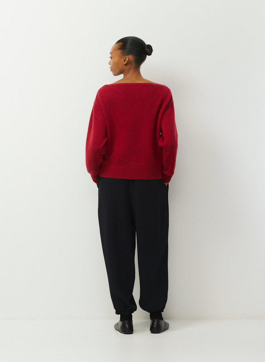 Cashmere Boatneck Sweater - Heather Gray