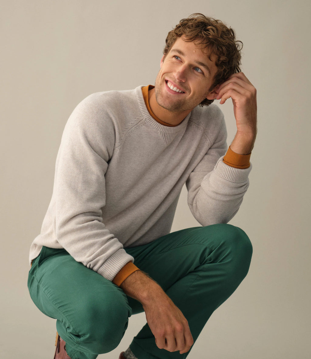 Men's Cotton Cashmere Crewneck Sweater - Navy