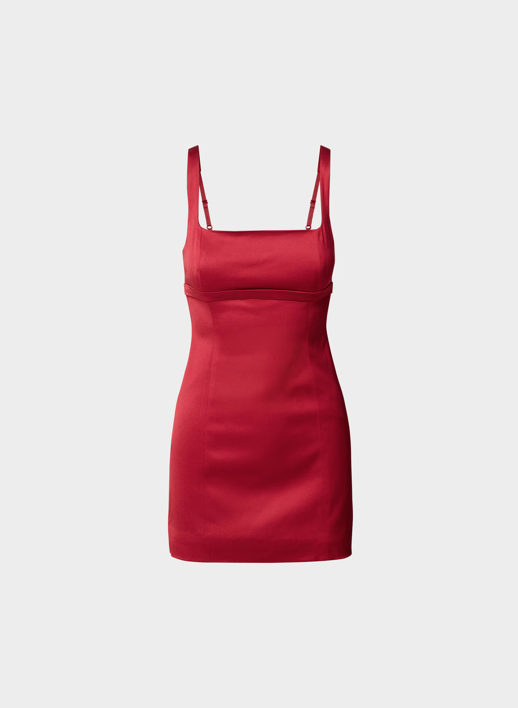 Square-Neck Stretch Satin Mini Dress - Pink