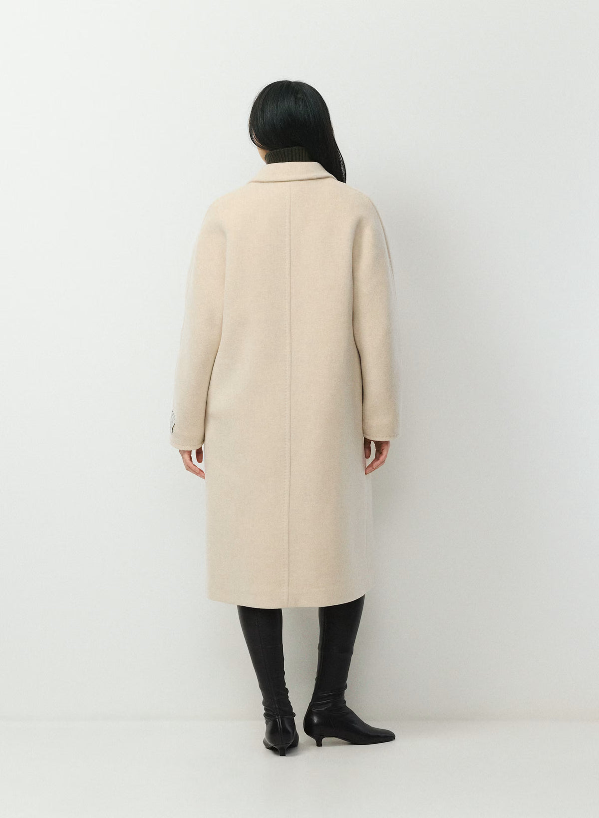 Double-Breasted Wool Cashmere Coat - Herringbone