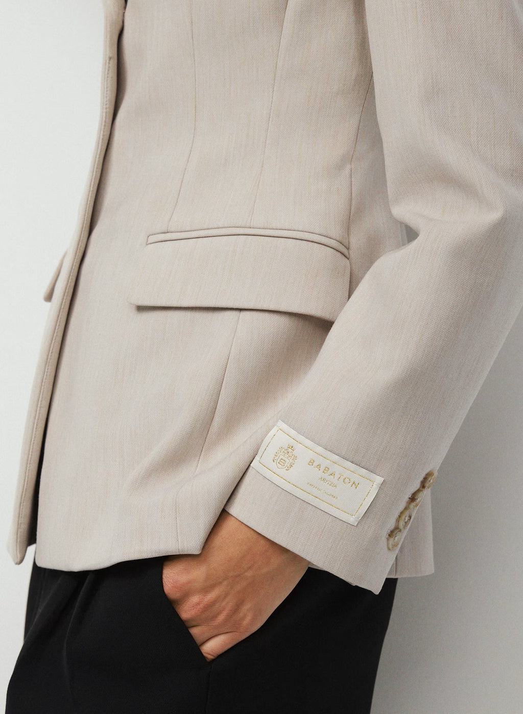 Single-Breasted Stretch Blazer - Brown Check