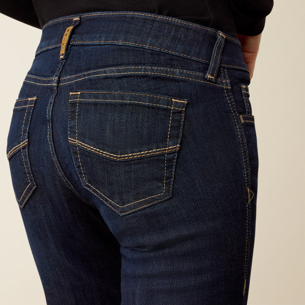 Women's Mid Rise Wide Leg Stretch Jeans - Blue