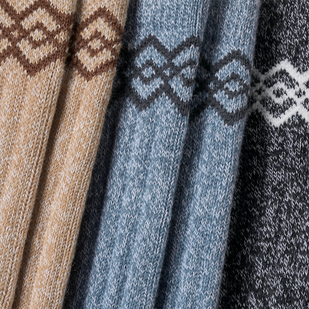 Men's Jacquard Trim Crew Socks - 3 Pack