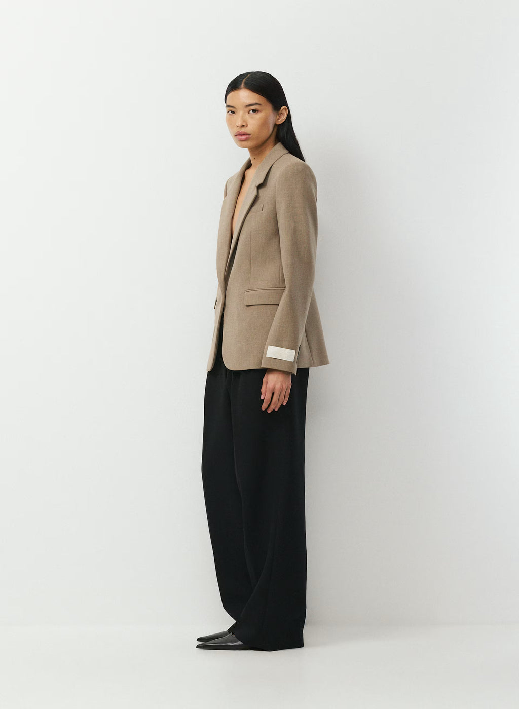 Single-Breasted Stretch Blazer - Check