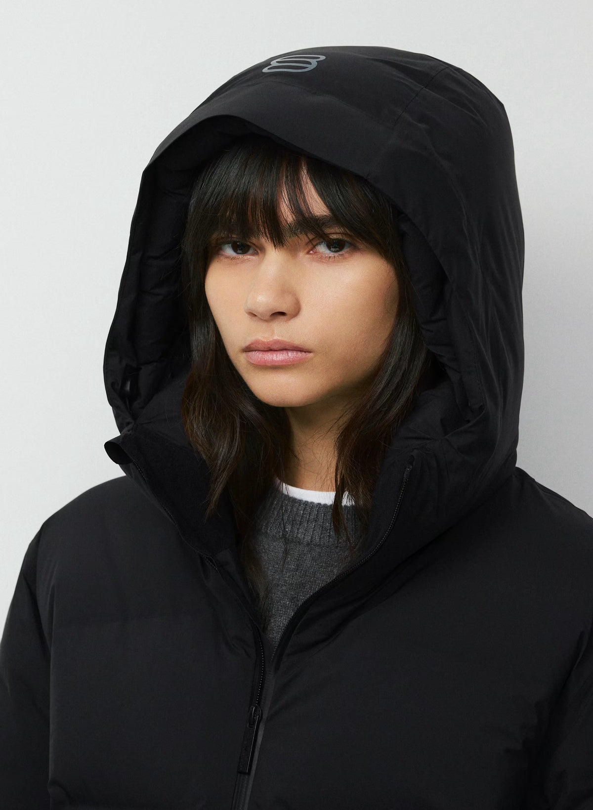 Waterproof Long Down Puffer Coat - Gray