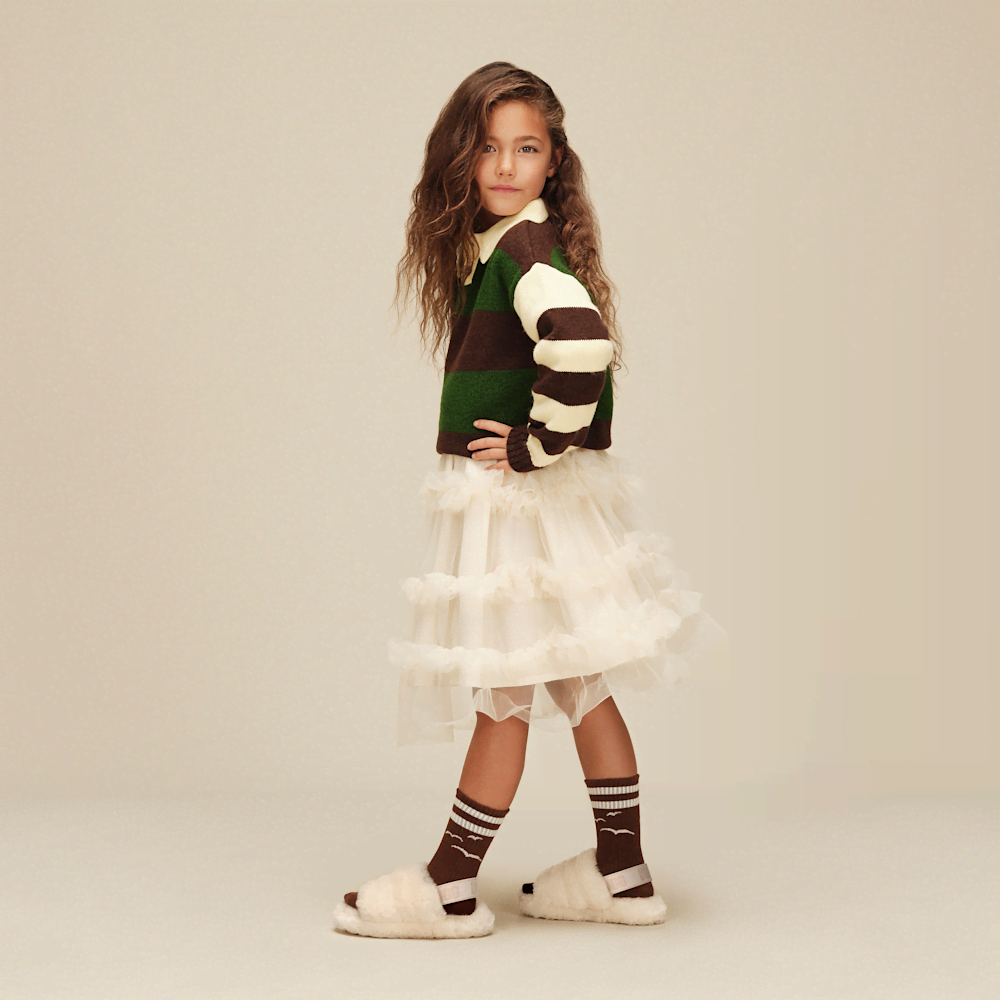 Kids' Sheepskin Strap Slide - Natural