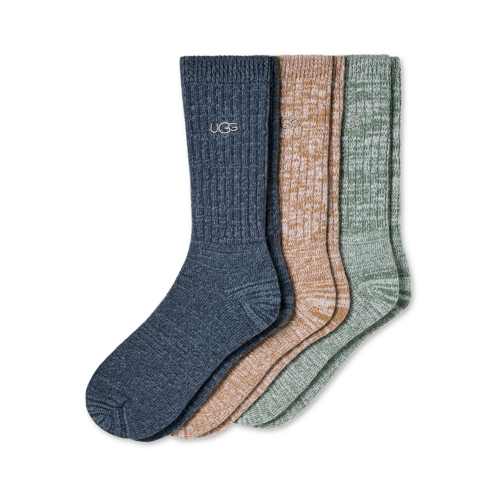 Men's Rib Knit Crew Socks - 3 Pack
