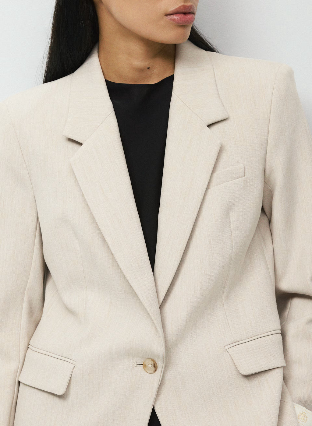 Single-Breasted Stretch Blazer - Check