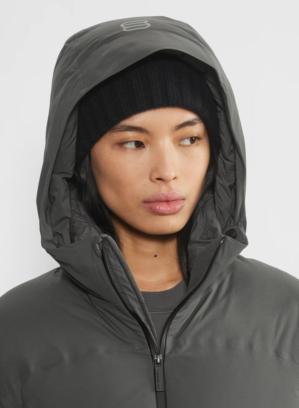 Waterproof Long Down Puffer Coat - Gray