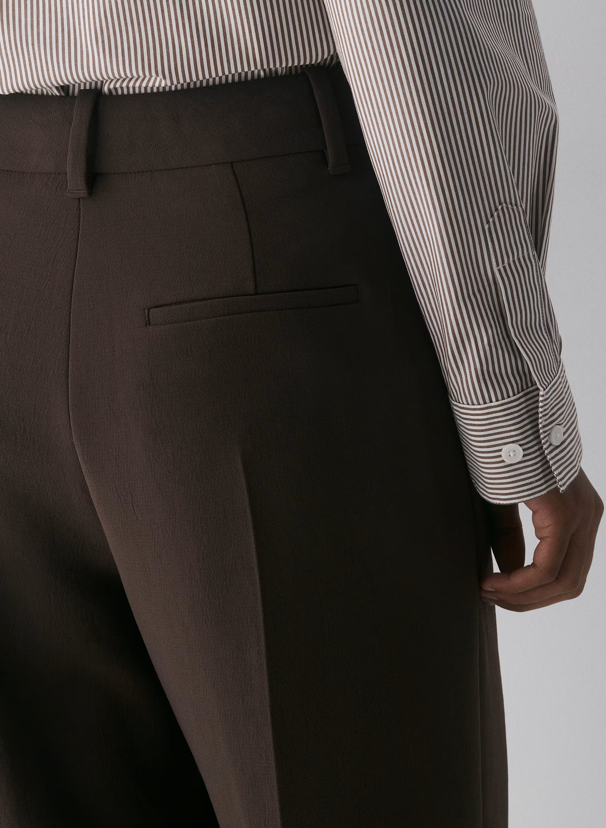 High-Rise Wide-Leg Crepe Trousers - Sand