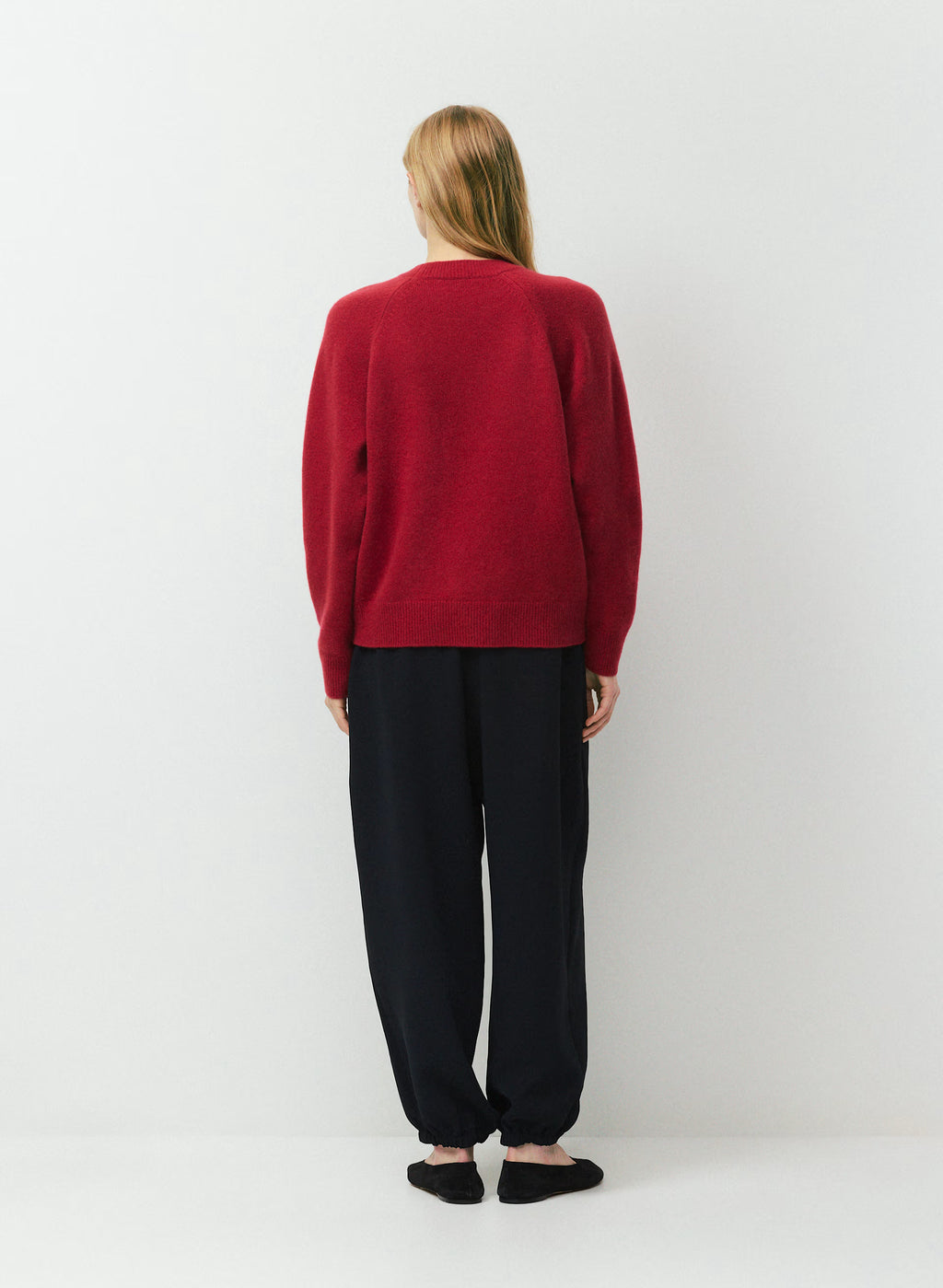 Wool Cashmere Raglan Sweater - Olive